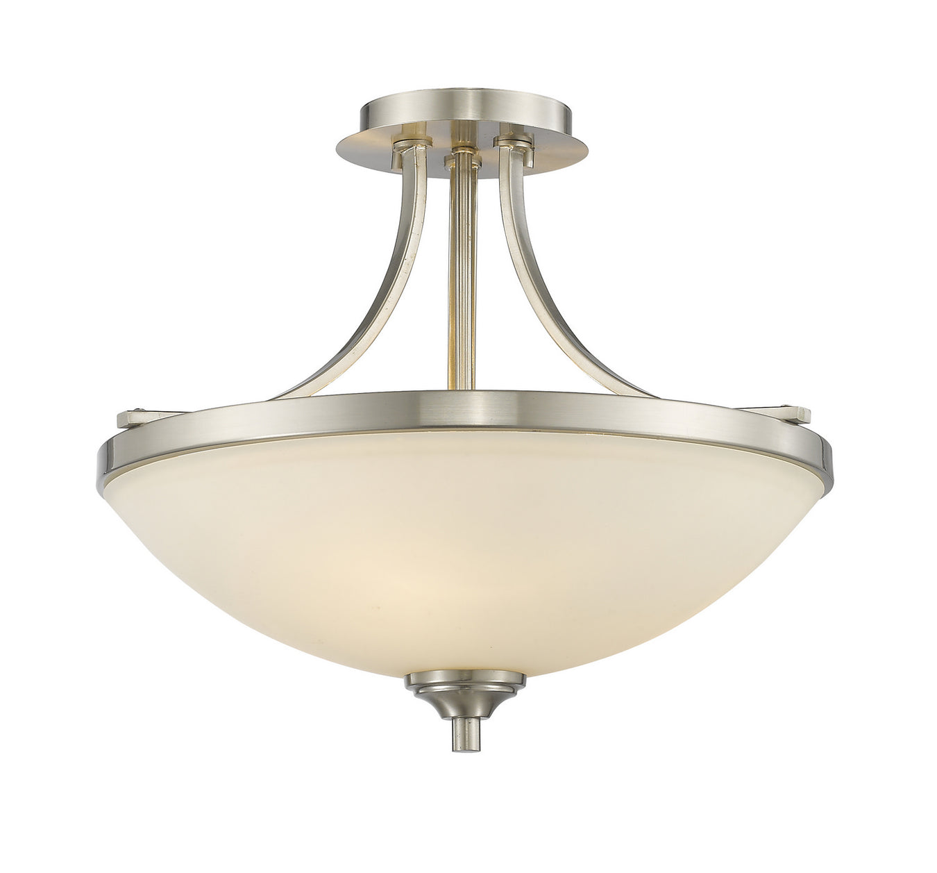 Bordeaux 3 Light Semi Flush Mount in Brushed Nickel