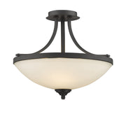 Bordeaux 3 Light Semi Flush Mount in Bronze