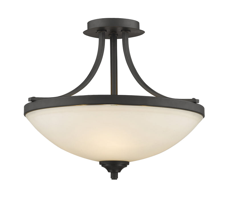 Bordeaux 3 Light Semi Flush Mount in Bronze