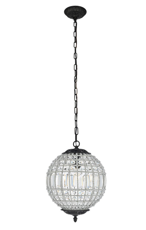Olivia 1-Light Pendant in Dark Bronze with Clear Royal Cut Crystal