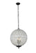 Olivia 3-Light Pendant in Dark Bronze with Clear Royal Cut Crystal