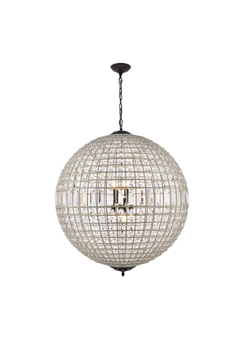 Olivia 8-Light Chandelier in Dark Bronze with Clear Royal Cut Crystal