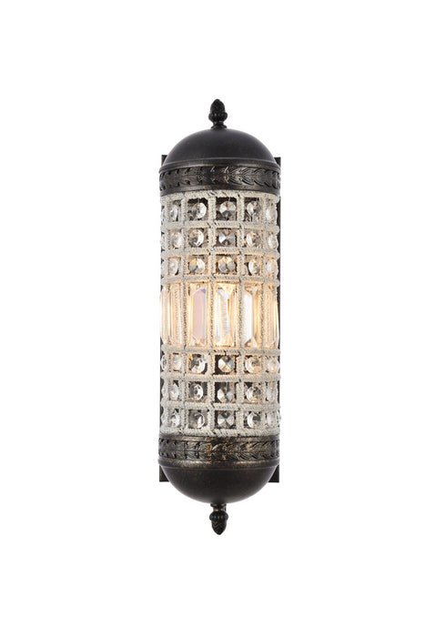 Olivia 1-Light Wall Sconce in Dark Bronze with Clear Royal Cut Crystal