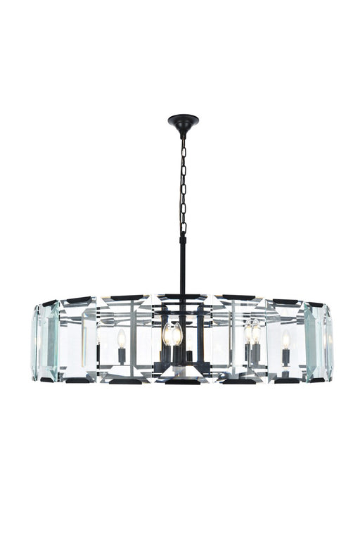 Monaco 10-Light Chandelier in Flat Black (Matte) with Clear Glass
