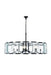 Monaco 10-Light Chandelier in Flat Black (Matte) with Clear Glass