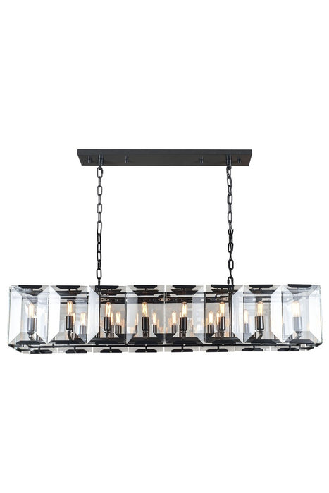 Monaco 16-Light Chandelier in Flat Black (Matte) with Clear Glass