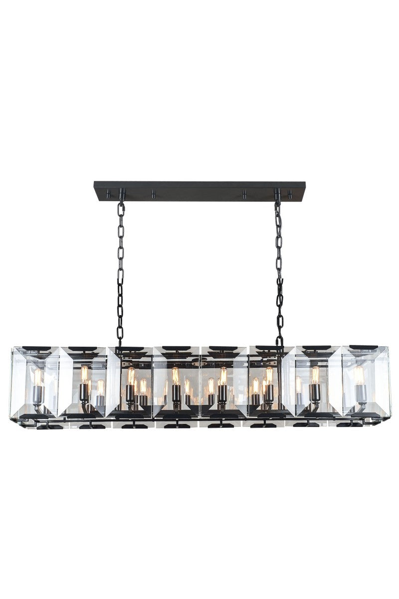 Monaco 16-Light Chandelier in Flat Black (Matte) with Clear Glass