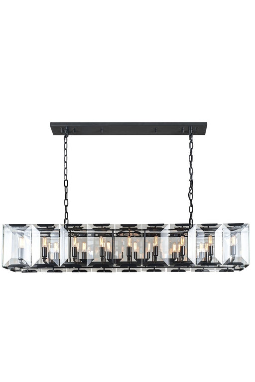 Monaco 18-Light Chandelier in Flat Black (Matte) with Clear Glass