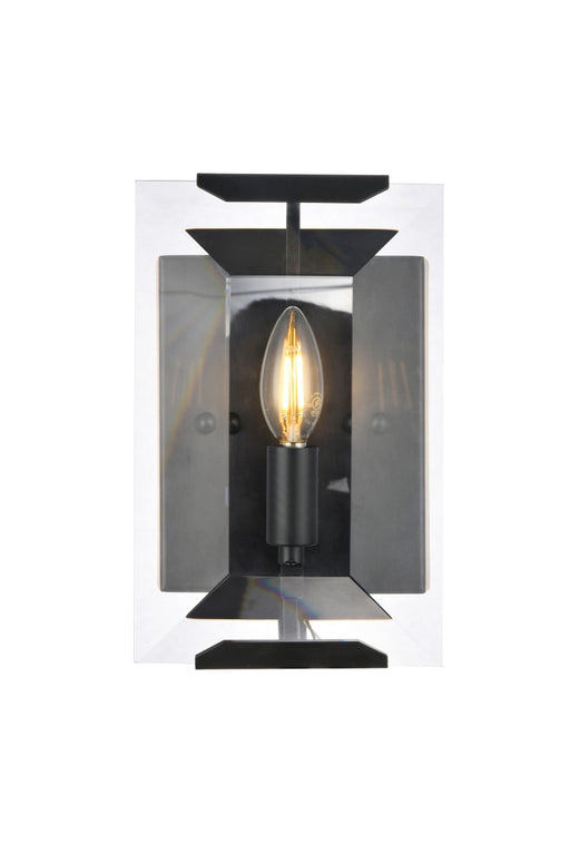 Monaco 1-Light Wall Sconce in Flat Black (Matte) with Glass
