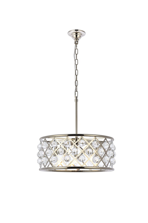 Madison 5-Light Pendant in Polished Nickel with Clear Royal Cut Crystal