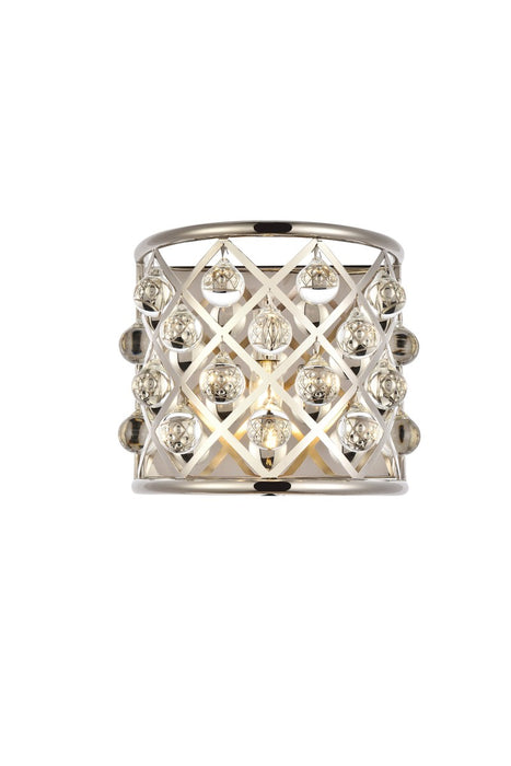 Madison 1-Light Wall Sconce in Polished Nickel with Clear Royal Cut Crystal