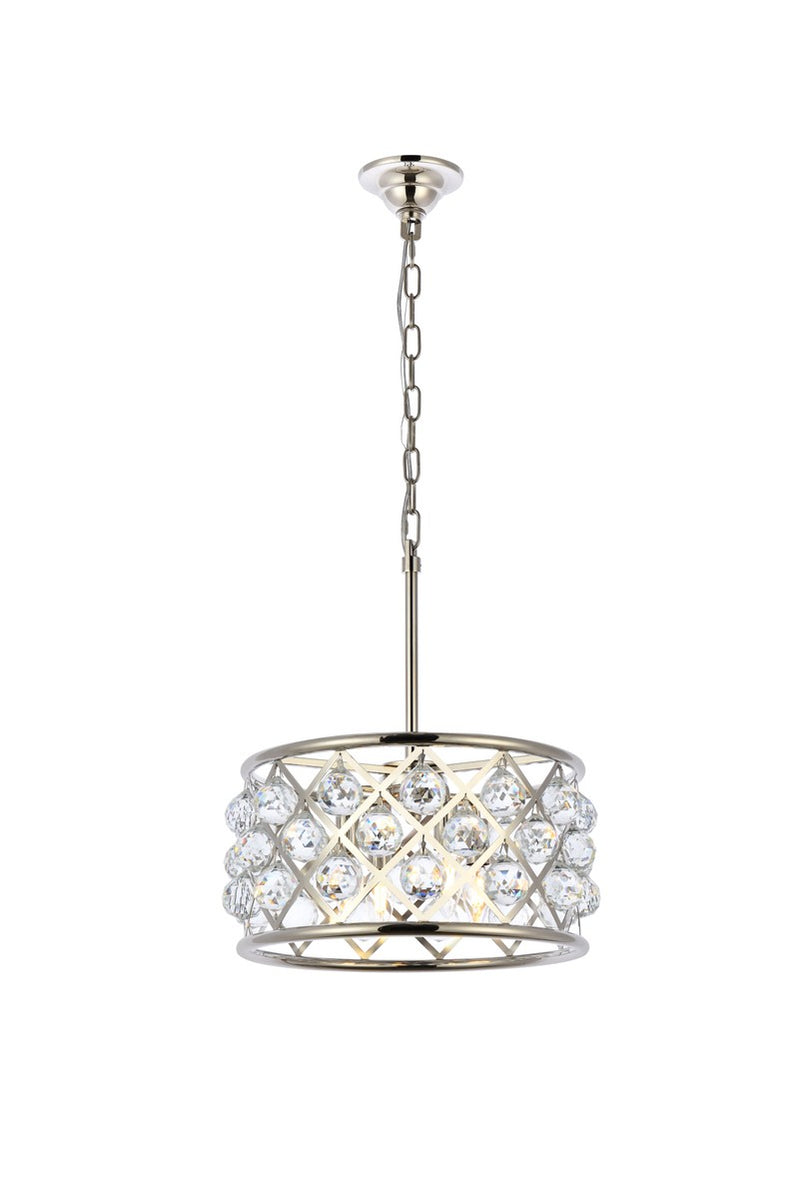 Madison 4-Light Pendant in Polished Nickel with Clear Royal Cut Crystal