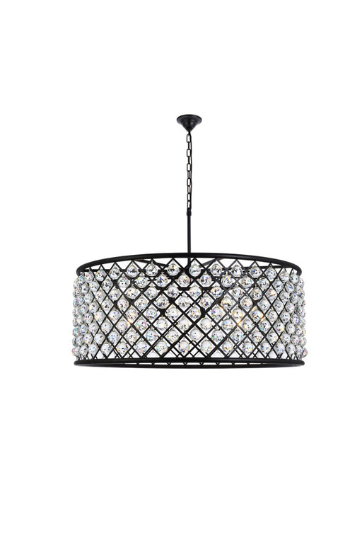 Madison 10-Light Chandelier in Matte Black with Clear Royal Cut Crystal