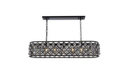 Madison 7-Light Chandelier in Matte Black with Silver Shade (Grey) Royal Cut Crystal