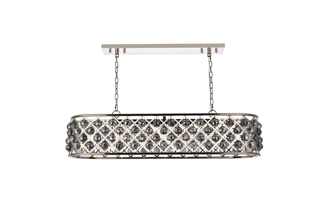 Madison 7-Light Chandelier in Polished Nickel with Silver Shade (Grey) Royal Cut Crystal