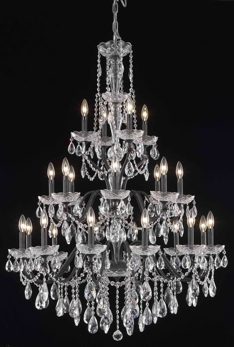 St. Francis 24-Light Chandelier in Dark Bronze with Clear Royal Cut Crystal