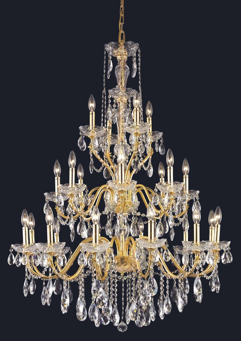 St. Francis 24-Light Chandelier in Gold with Clear Royal Cut Crystal