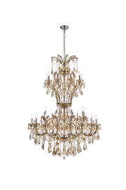 Maria Theresa 36-Light Chandelier in Golden Teak with Golden Teak (Smoky) Royal Cut Crystal