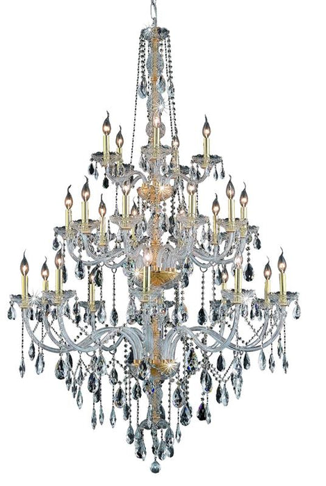 Verona 25-Light Chandelier in Gold with Clear Royal Cut Crystal