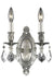 Rosalia 2-Light Wall Sconce in Pewter with Clear Royal Cut Crystal