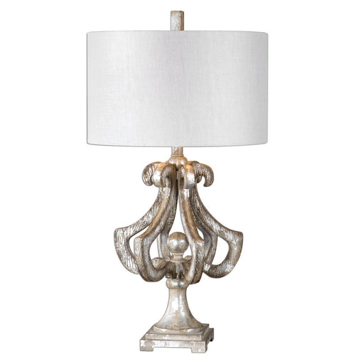 Uttermost's Vinadio Distressed Silver Table Lamp Designed by Carolyn Kinder