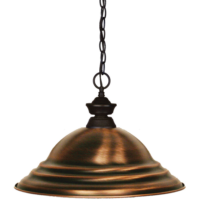 Shark 1 Light Pendant in Bronze with Antique Copper Shade