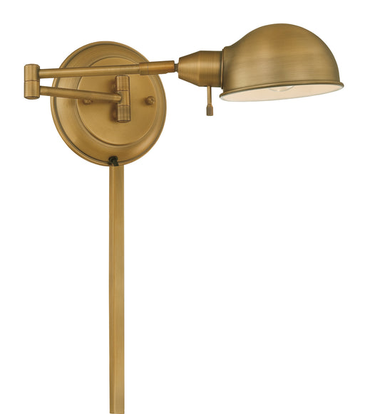 Rizzo SwingArm Wall Sconce in Antique Brass, E27, CFL 13W