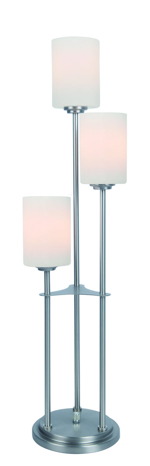 Bess 3-Light Table Lamp in Brushed Nickel with Frosted Glass, E27 A 60Wx3