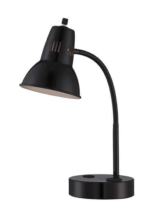 Pagan Desk Lamp in Matt Black With Outletx1Pc & Usb Chargingx1Pc, A60