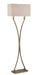 Cruzito Floor Lamp in Antique Bronze with White Fabric Shade, E27, CFL 13Wx2, #DCI