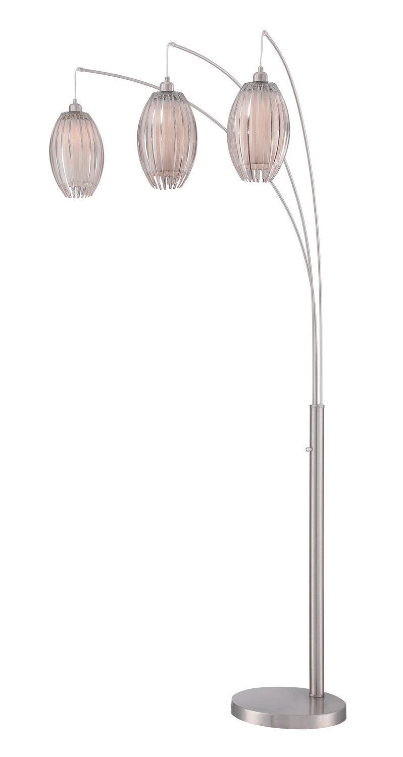 Lotuz 3-Light Arch Lamp in C Clear Acrylic & White Shade, E27 A 60Wx3