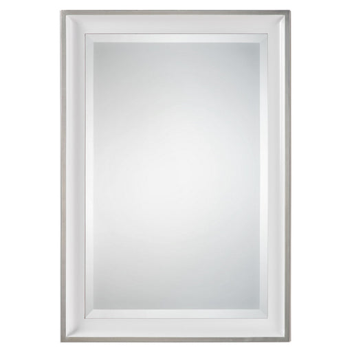 Uttermost's Lahvahn White Silver Mirror Designed by Grace Feyock