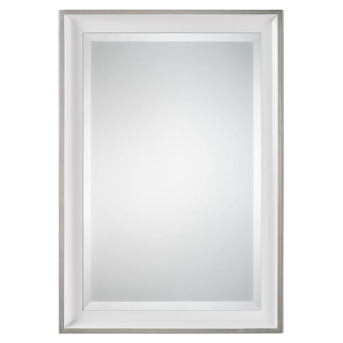 Uttermost's Lahvahn White Silver Mirror Designed by Grace Feyock