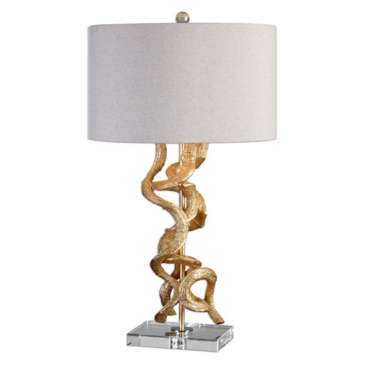 Uttermost's Twisted Vines Gold Table Lamp Designed by Jim Parsons