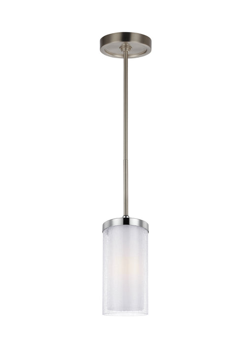 Jonah Pendant in Satin Nickel / Chrome with White Opal Etched�Glass