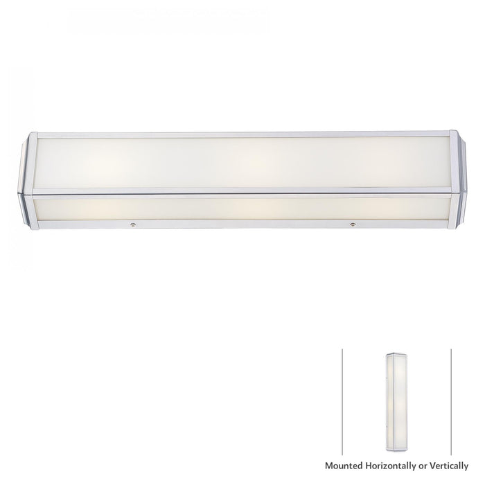 Daventry 3-Light Bath Vanity in Polished Nickel & White Glass - Lamps Expo