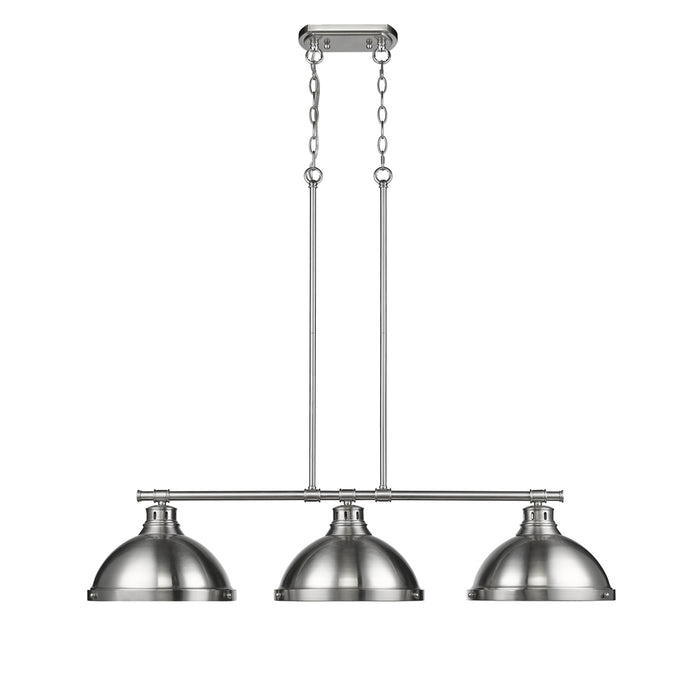Duncan 3-Light Linear Pendant (Convertible) in Pewter