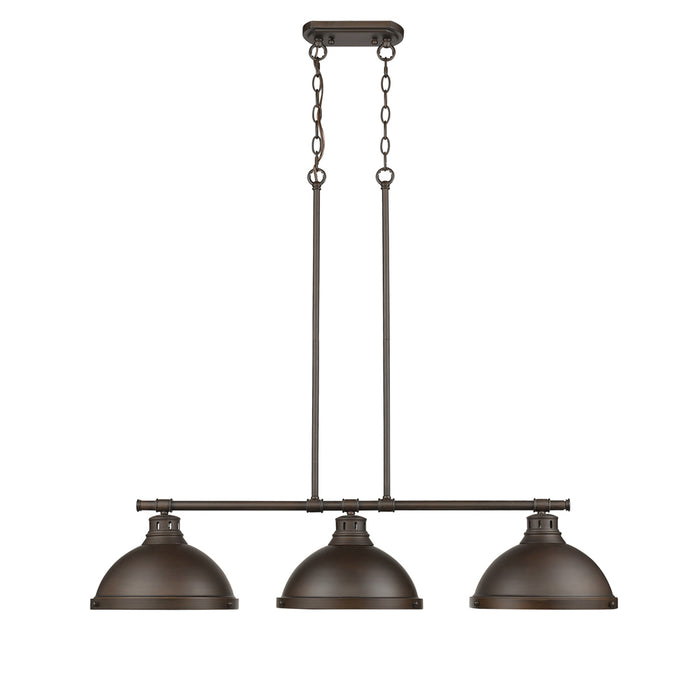 Duncan 3-Light Linear Pendant (Convertible) in Rubbed Bronze