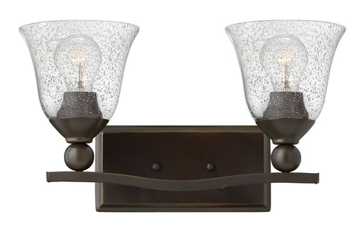 Bolla Two Light Vanity in Olde Bronze with Clear Seedy glass