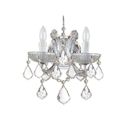 Maria Theresa 2 Light Wall Mount in Polished Chrome with Clear Italian Crystal