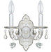 Paris Market 2 Light Wall Mount in Antique White with Clear Crystal