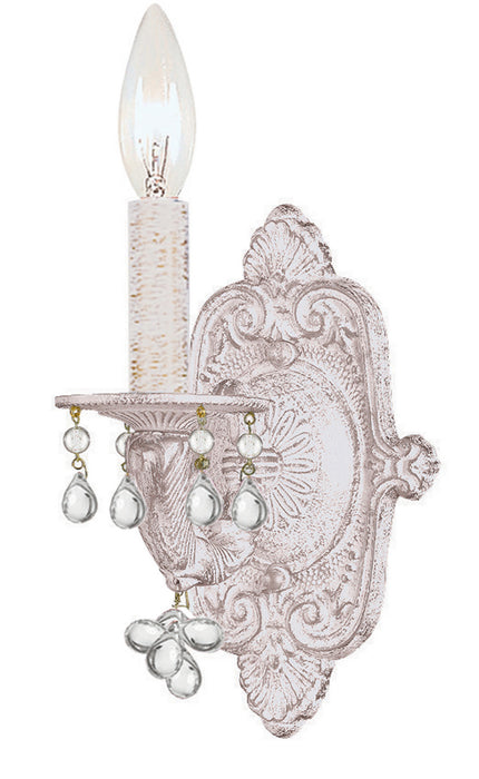 Paris Market 1 Light Wall Mount in Antique White with Clear Crystal
