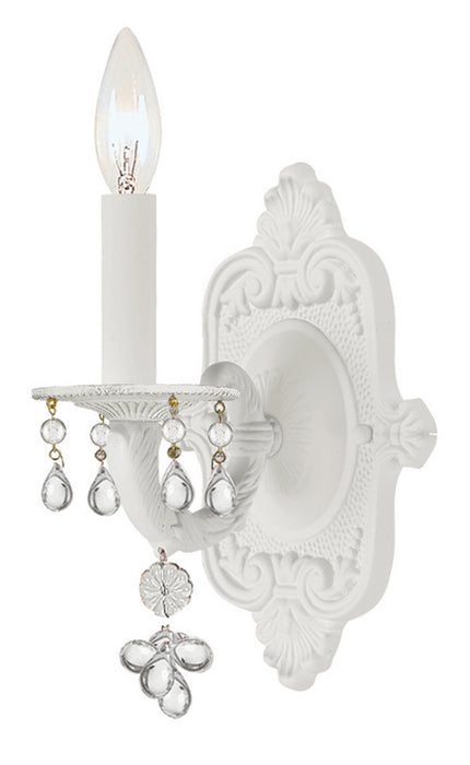Paris Market 1 Light Wall Mount in Wet White with Clear Crystal