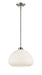 Amon 1 Light Pendant in Brushed Nickel with Matte Opal Glass