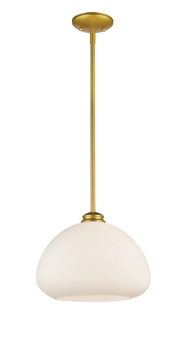 Amon 1 Light Pendant in Chrome with Matte Opal Glass