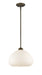 Amon 1 Light Pendant in Olde Bronze with Matte Opal Glass