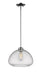 Amon 1 Light Pendant in Chrome with Clear Seedy Glass