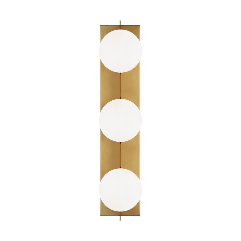 Orbel 3-Light Bath Vanity Light in Aged Brass