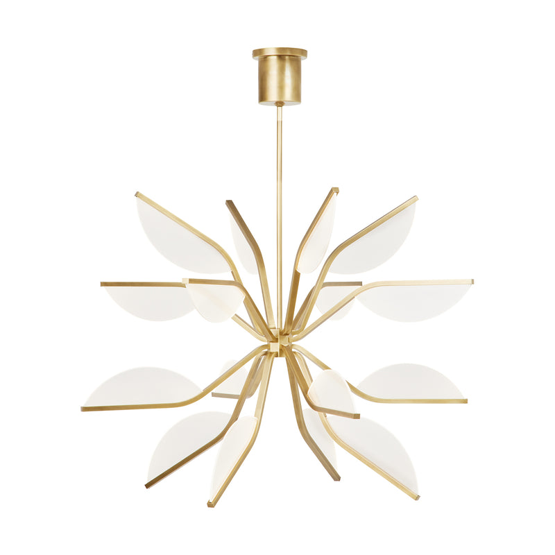 Belterra 38" Globe Chandelier in Natural Brass