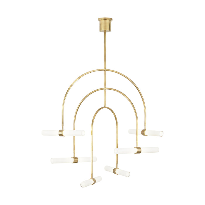 Calumn 6-Light Chandelier in Natural Brass